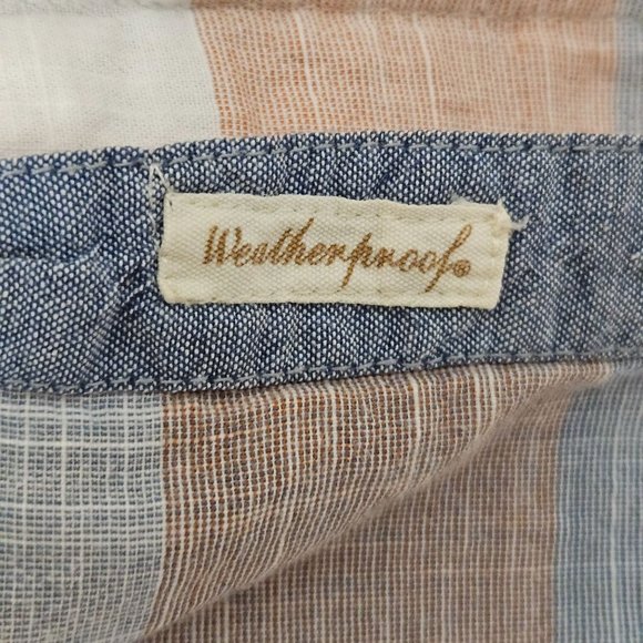 Weatherproof Shirt Mens Large Button Front Plaid Chest Pockets Short Sleeve - Picture 8 of 10